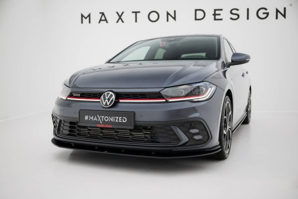 Volkswagen Polo GTI Mk6 (facelift) - Lâmina frontal STREET PRO | VWPO6FGTICNC-FD1BRB | Produto Maxton Design distribuído por Unicartuning.