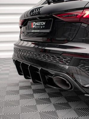 Audi RS3 Sportback 8Y - Difusor traseiro STREET PRO | AURS38YCNC-RS1B+BRBI | Produto Maxton Design distribuído por Unicartuning.