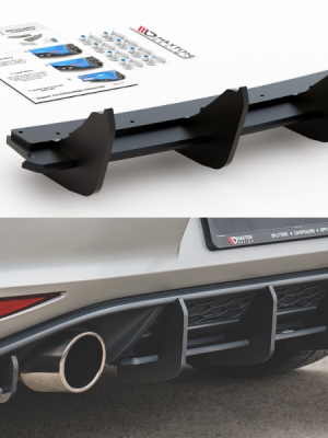 Volkswagen Golf 7 GTI - Difusor traseiro STREET PRO V.1 | VWGO7GTICNC-RS1BRB | Produto Maxton Design distribuído por Unicartuning.